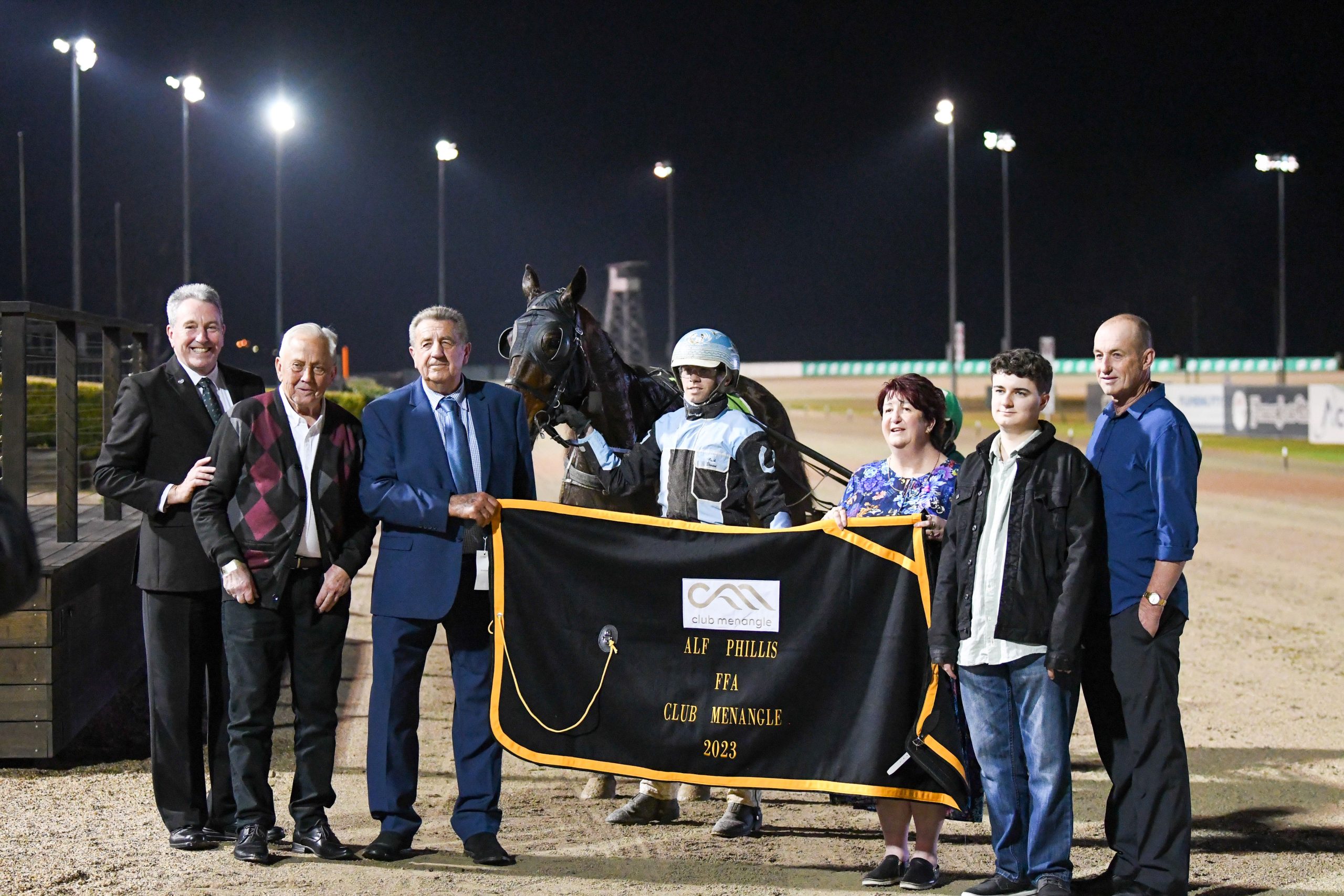Legend Alf drove his winner all the way to the track, on the track - and home again