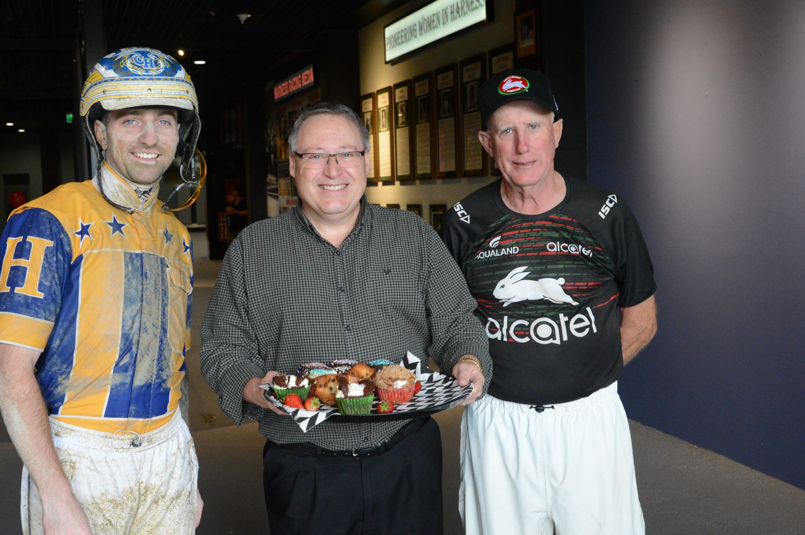 Birthday cheers all round for a rabbitoh and two roosters